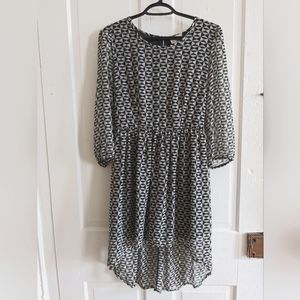 One Clothing Geometric Print High Low Dress, Junior M